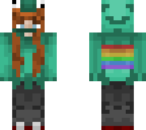 girl in a frog hoodie (pride flag)