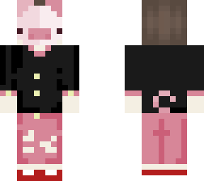 pink mask in suit
