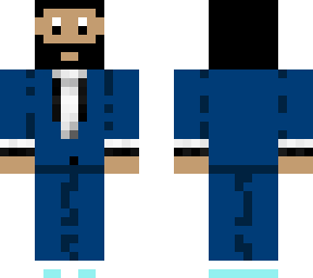 blue suit with beard