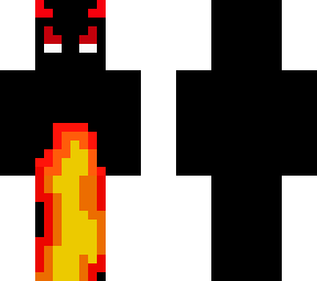 devil boy with fire on leg's