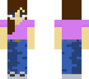 cute brown haired girl wirh purple top