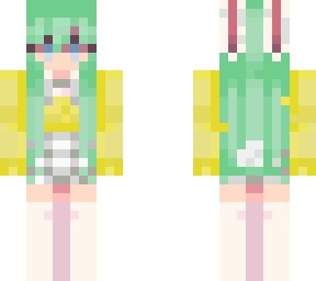 green haired bunny girl