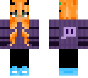 purple sweater with orange hair girl