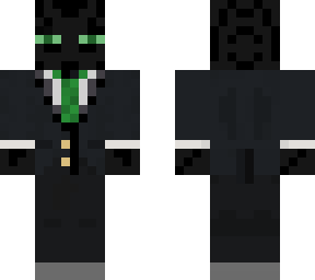 green endermen in a suit