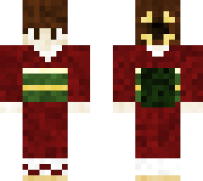 person in a red women's kimono