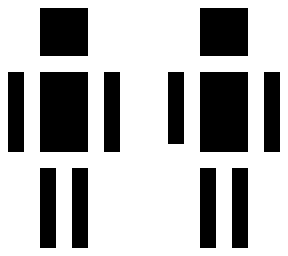 black with white borders