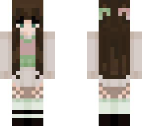 green and pink girl
