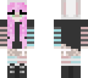pink and blue bunny girl