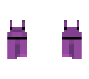 purple overalls