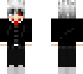 white hair & suit