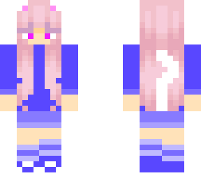 pink and blue cat