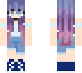 blue hair summer girl