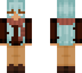 blue haired winter outfit