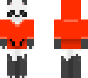 panda in a red sweatshirt