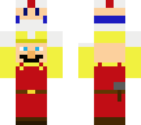 builder mario holding toad