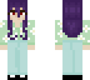 edit-purple hair girl with flower sweater