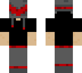 guy wearing hoodie and helmet, red version