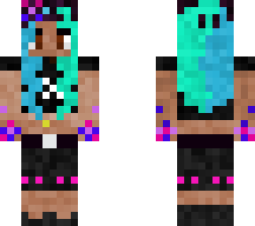 pride brown trans bi girl with bi magic neon couture