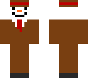 snowman with a brown tuxedo