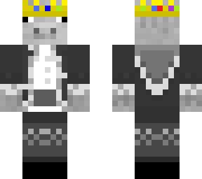 black & white technoblade with gold crown
