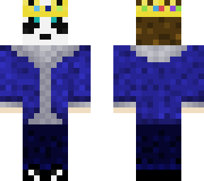 boy with pandaface and technoblade-crown