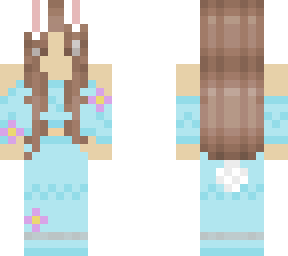 cute pastel blue brown hair girl