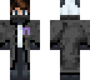 pandaboy with coat and cancer badge