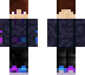 purple and blue gamer boy brown hair