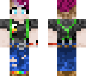 super sockdragon suspenders and chicken shirt