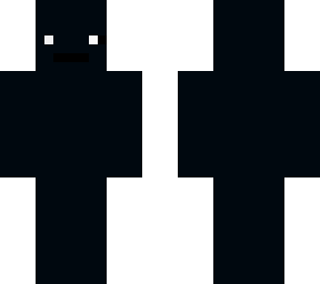 black skin with white eyes