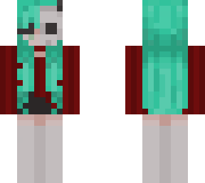 cyan skull girl red sweater