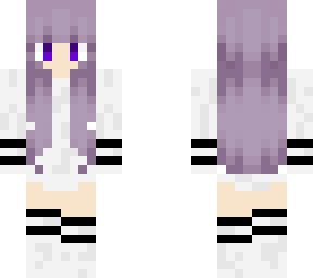 purple hair w/ cute white dress!