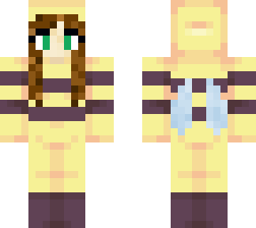 bee girl (brown hair and green eyes)
