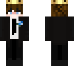 brown hair in suit