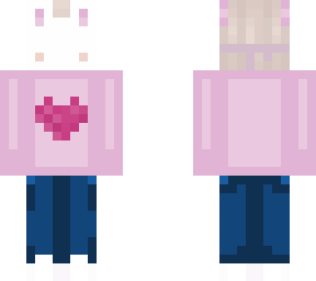 bunny in pink heart hoodie