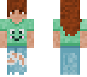 girl in frog shirt <3 my first skin!!