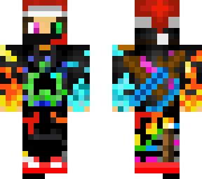 minecraft gamer with santa hat