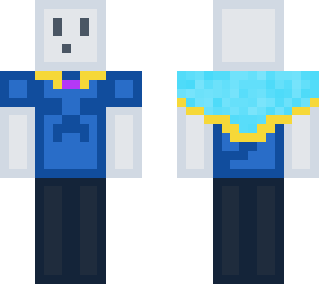 silver slime with a cape and headphones