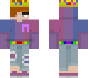 bi***ual skin w/ technoblade crown and cancer ribbon