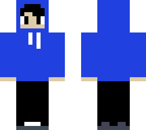 blue hoodie w/ black pants