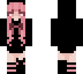 kawaii black and pink girl with socks <3