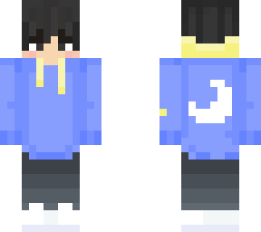 tvkayozann yellow / blue hoodie w/ white moon