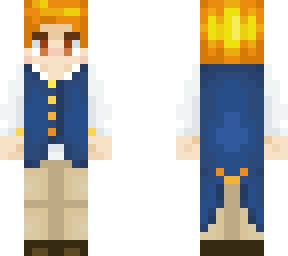 gold hair anime suit man
