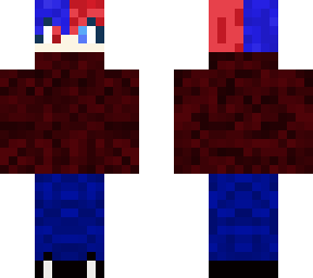 red and blue boy with dark sweater