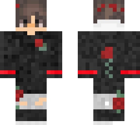 red flower black hoodie