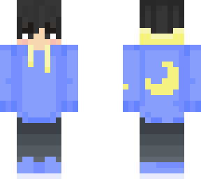 tvkayozann yellow / blue hoodie w/ white moon