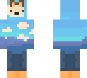 dog in skyblue hoodie w/hood