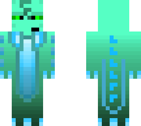 green kaiju transfur skin with scale pin on ear.
