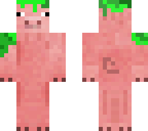 pig with slime on his head