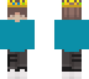 cute boy with no hoodie and  the goat's technoblade crown